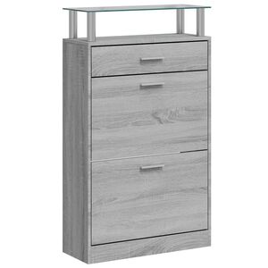vidaXL Kenk&auml;kaappi harmaa Sonoma 63x24x104 cm tekninen puu