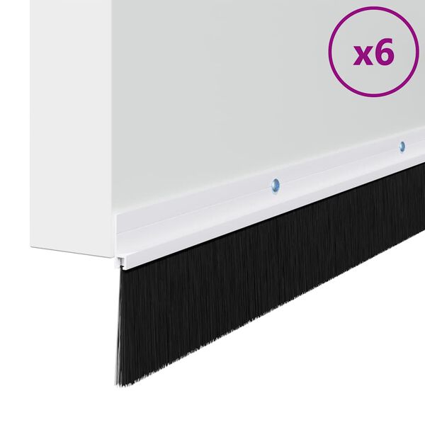 vidaXL Kierteellinen oven harjasulku 6 pcs Valkoinen 100 cm