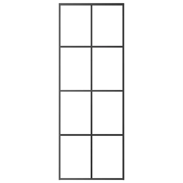 vidaXL Liukuovi musta 76x205 cm ESG-lasi ja alumiini