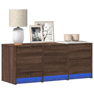 vidaXL TV-taso LED-valoilla ruskea tammi 97x34x40 cm tekninen puu