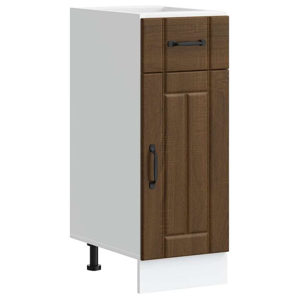 vidaXL Keitti&ouml;n pohjakaappi Lucca ruskea tammi suunniteltu puu