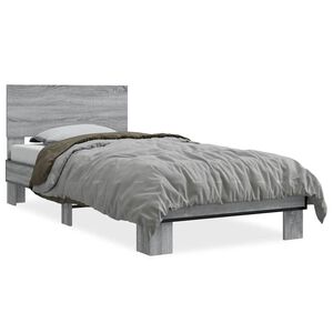 vidaXL S&auml;ngynrunko harmaa Sonoma 75x190 cm tekninen puu ja metalli