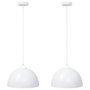 vidaXL Riippuvalaisimet 2kpl Korkeuss&auml;&auml;dett&auml;v&auml; E27 valkoinen &Oslash;30cm