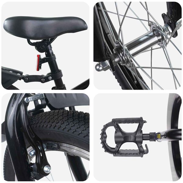 vidaXL Lastenpy&ouml;r&auml; 20 Tuumaa 6-11-vuotiaille Musta