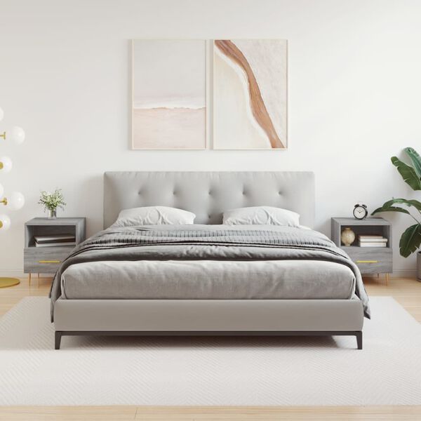 vidaXL Y&ouml;p&ouml;yd&auml;t 2 kpl harmaa Sonoma 40x35x47,5 cm tekninen puu