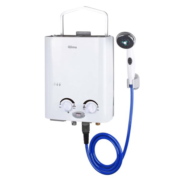 Qlima Kannettava kaasukäyttöinen vedenlämmitin PGWH 1010 valkoinen
