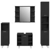 vidaXL Kylpyhuonekalustesetti hyllyllä 4 pcs Musta 30 x 30 x 179.5 cm