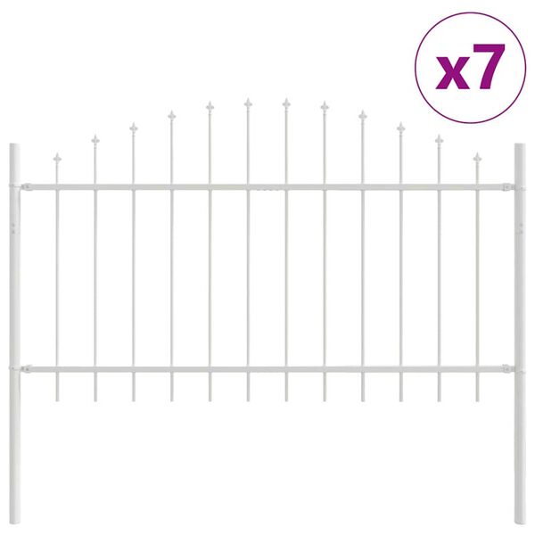 vidaXL Puutarha-aita 7 pcs Valkoinen 170 x 140 cm Jauhemaalattu Teräs