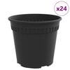 vidaXL Py&ouml;re&auml; kukkaruukku 24 kpl Musta &Oslash; 19 x 16 cm Muovi