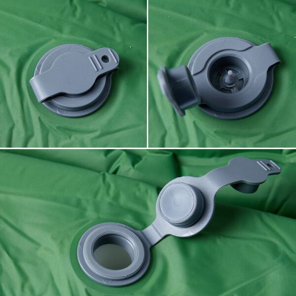 vidaXL Itset&auml;yttyv&auml; retkeilypatja tyynyll&auml; vihre&auml;