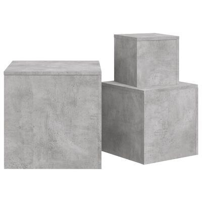 vidaXL Sivupöydät 3 kpl betoninharmaa lastulevy