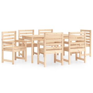 vidaXL 7-osainen Ulkoruokailuryhmä täysi mänty