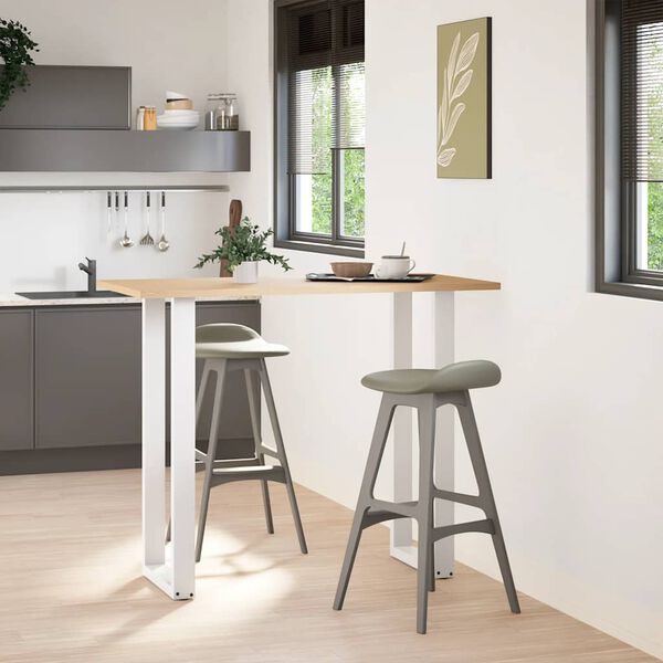 vidaXL Baarip&ouml;yd&auml;n jalat U-muotoiset 2 kpl valkoinen 50x(110-111) cm ter&auml;s