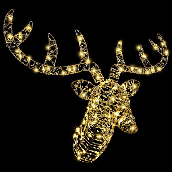 vidaXL Poron vet&auml;m&auml; joulusleigh 140 LED-valoilla L&auml;mmin valkoinen PET