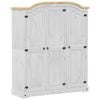 vidaXL Vaatekaappi Corona valkoinen 151,5x52x186 cm t&auml;ysi m&auml;nty