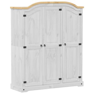 vidaXL Vaatekaappi Corona valkoinen 151,5x52x186 cm t&auml;ysi m&auml;nty
