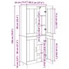 vidaXL Korkea kaappi 2 pcs Vanha puu Tekninen puu
