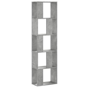 vidaXL Kirjahylly 5 tasoa betoninharmaa 45x23,5x162,5 cm tekninen puu