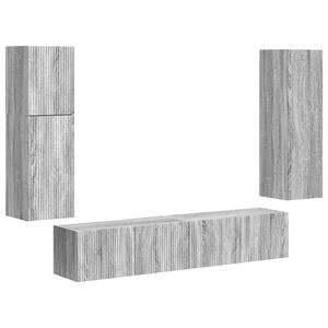 vidaXL TV-tasosetti 4 pcs Harmaa Sonoma Tekninen puu