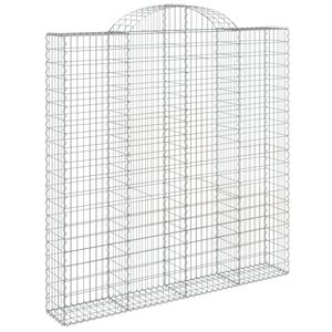 vidaXL Kaareva kivikori 200x30x200/220 cm galvanoitu rauta