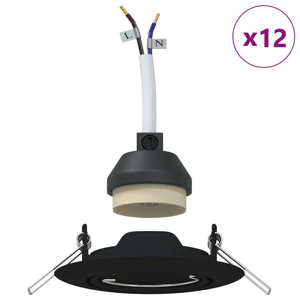 vidaXL Kohdevalo 12 pcs Musta 9 x 9 x 2.5 cm Metalli