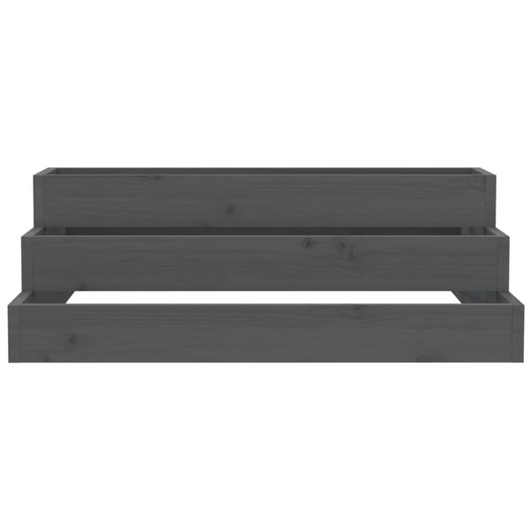 vidaXL Kukkalaatikko harmaa 80x80x27 cm t&auml;ysi m&auml;nty