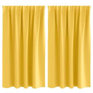 vidaXL Piment&auml;v&auml; verho renkailla 2 pcs Sinappikeltainen 140 x 140 cm