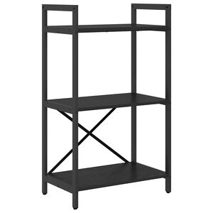 vidaXL Kirjahylly 3 tasoa 56 x 34 x 96 cm Tekninen puu Musta tammi.