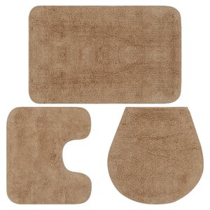vidaXL Kylpyhuoneen mattosarja 3 osaa kangas beige
