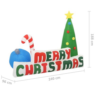 vidaXL Merry Christmas täytettävä puu LED-koristeet 240x188 cm