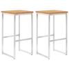 vidaXL Baarituolit 2 kpl täysi tiikki ja ruostumaton teräs