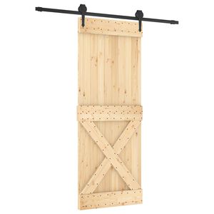 vidaXL Liukuovi 80 x 210 cm Massiivinen m&auml;nty (k&auml;sittelem&auml;t&ouml;n)