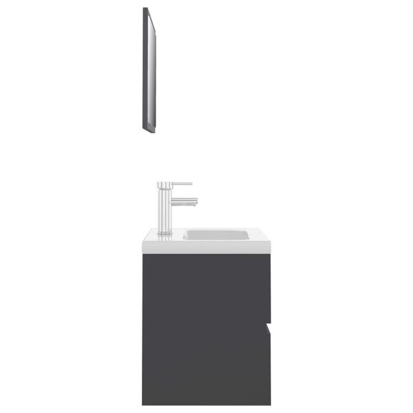 vidaXL Kylpyhuoneen kalustesarja harmaa lastulevy