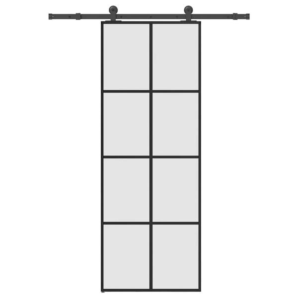 vidaXL Liukuovi asennustarvikkeilla 76x205 cm ESG lasi ja alumiini