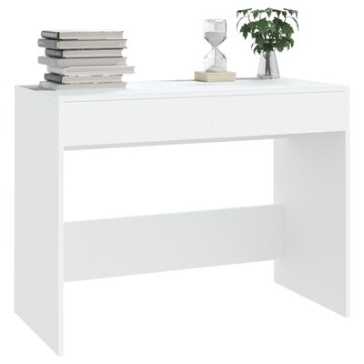 vidaXL Työpöytä valkoinen 101x50x76,5 cm lastulevy