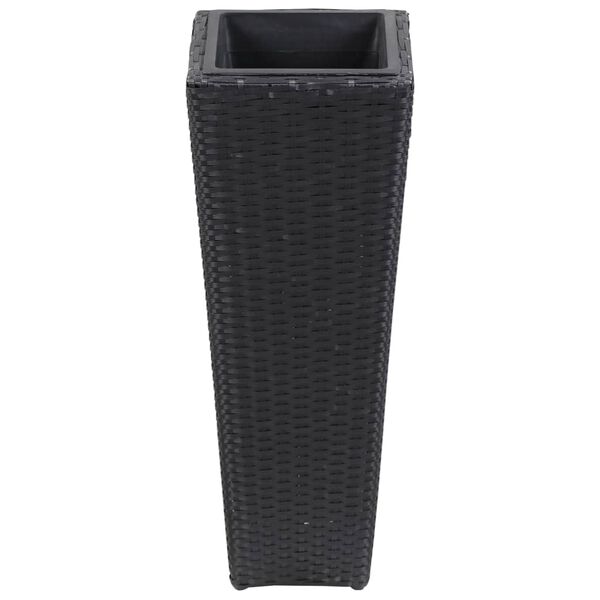 vidaXL Korotettu kukkalaatikko 30x30x80 cm polyrottinki musta
