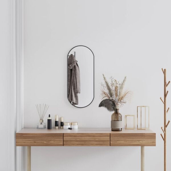 vidaXL Seinäpeili musta 70x30 cm ovaali