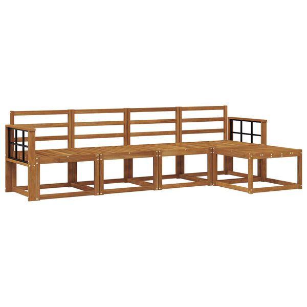 vidaXL Ulkosohvakokoelma 5 pcs Luonnollinen Tihe&auml; akasiapuu