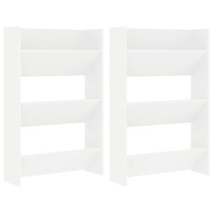 vidaXL Sein&auml;kenk&auml;kaapit 2 kpl valkoinen 60x18x90 cm lastulevy