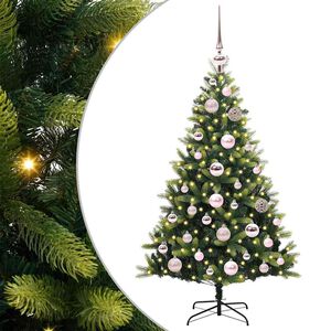 vidaXL Keinotekoinen taitettava joulukuusi 150 LEDi&auml; Vihre&auml; 120 cm
