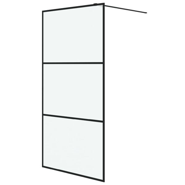 vidaXL Walk-in suihkusein&auml;ke musta 100x195 cm huurrettu ESG-lasi