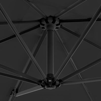 vidaXL Riippuva aurinkovarjo alumiinipylväällä 250x250 cm antrasiitti