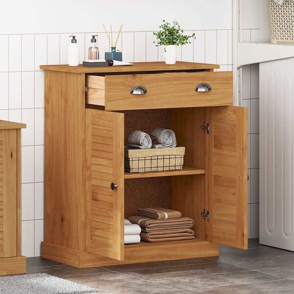 vidaXL Kylpyhuonekaappi VIGO Ruskea ja hunajaruskea 68 x 34 x 80 cm