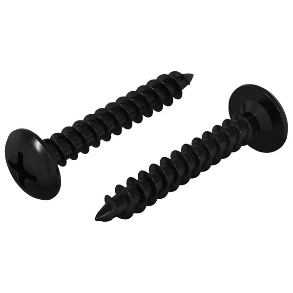 vidaXL Itsekiertev&auml; kynsi 2 pcs Musta 4 x 25 mm Ter&auml;s