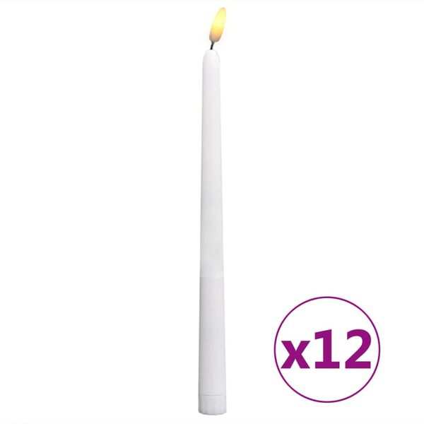 vidaXL Liekitt&ouml;m&auml;t LED kruunukynttil&auml;t 12 kpl l&auml;mmin valkoinen