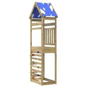 vidaXL Leikkitorni Ruskea 52,5 x 85 x 265 cm Kyll&auml;stetty t&auml;yspuu