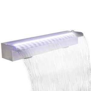 Suorakaide Uima-altaan Suihkul&auml;hde LED:ll&auml; Ruostumaton Ter&auml;s 60 cm
