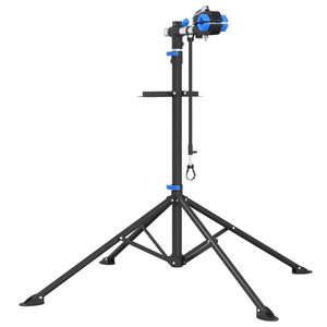 vidaXL Py&ouml;r&auml;n korjausjalusta Taitettava s&auml;&auml;dett&auml;v&auml; 108-188 cm sininen