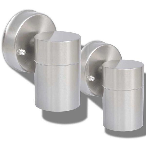 vidaXL LED-sein&auml;valaisimet ulkotiloihin 2 kpl Ruostumaton ter&auml;s