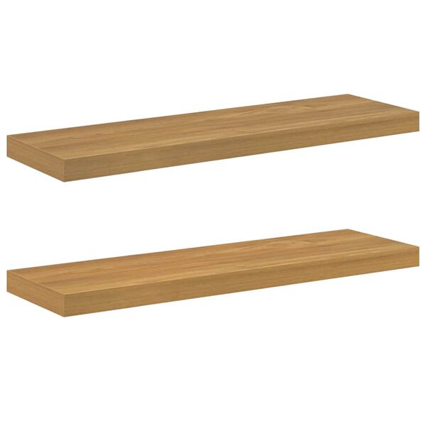 vidaXL Sein&auml;hylly 2 pcs Ruskea 90 x 23,5 x 4 cm Tekninen puu